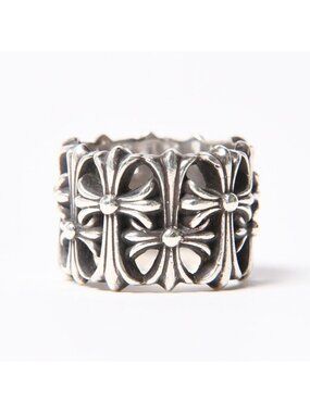 Chrome Hearts Cemetery Cross Ring 925 Sterling Silver
